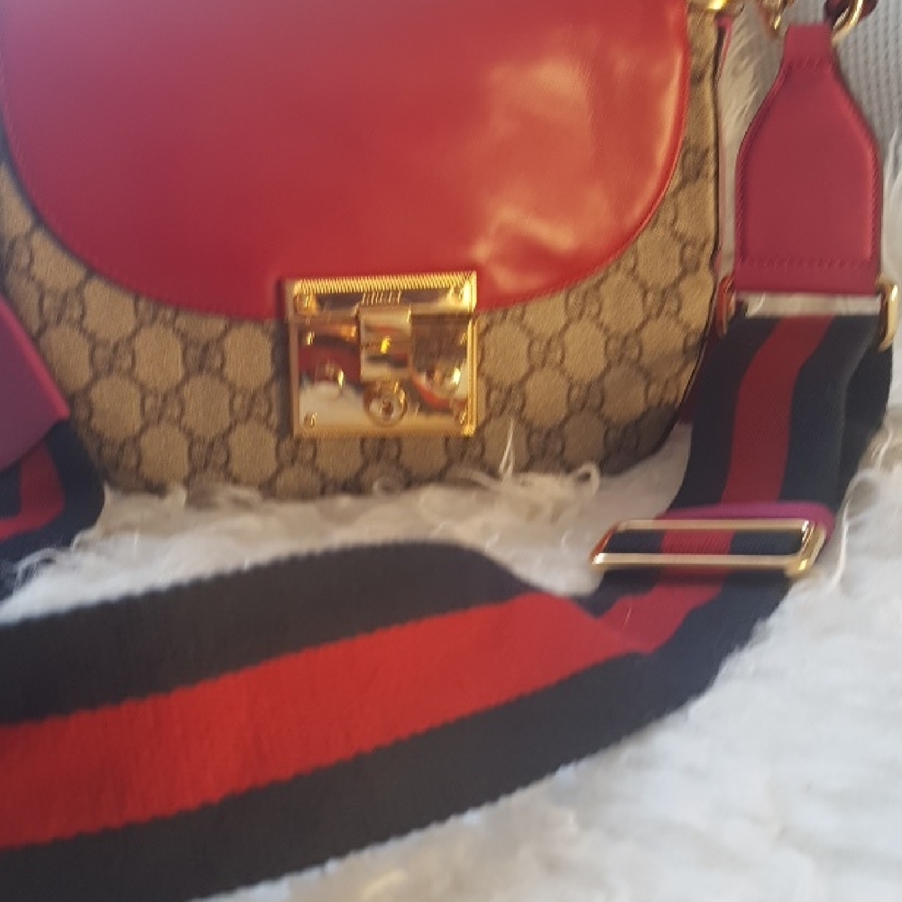 Gucci Red and Beige Crossbody Bag